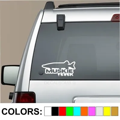 Muskie Fever Fishing Decal Sticker Fish Diesel Turbo Rod Boat Lure Bait Truck • $3.99