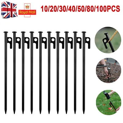 10-100pcs Heavy Duty Gazebo 30CM Tent Pegs Commercial Grade Steel Marquee Stakes • £13.59