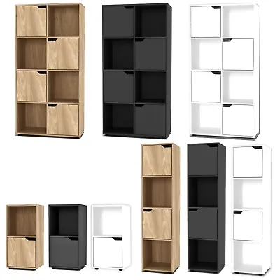 2 4 8 Cube Bookcase Shelving Display Shelf Storage Unit Wooden Door Organiser • £22.99