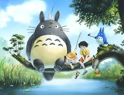 My Neighbor Totoro Fishing By Reuben Negron Ltd Edition X/50 Print Mondo MINT • $155