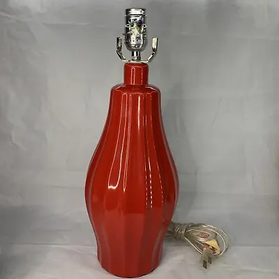 Vintage Royal Haeger Red Ceramic Table Lamp Mid Century Modern Retro 3 Way • $169.97