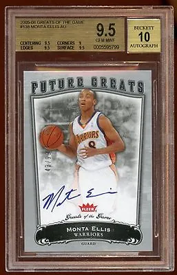 Bgs 9.5 *10* Monta Ellis Greats Of The Game Rc Auto /99   2005-06 Greats Oncard • $249.99