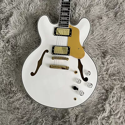 Semi Hollow Body 335 Electric Guitar White 6 String HH Pickups Gold Hardware • $260