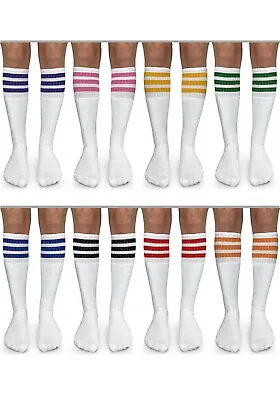 3 Pair Jefferies Socks Womens Stripe Knee High Tall Vintage Tube Knee High Socks • $12.99