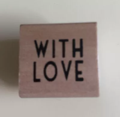 East Of India Wooden Rubber Stamp With Love Brand New • £2.50