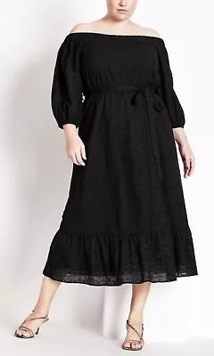 CITY CHIC Refinity Ivy Maxi Dress In Black Plus Size XS / 14 NWT • $45