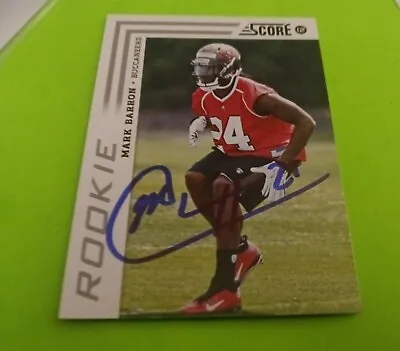 2012 MARK BARRON SIGNED Score Football Rookie RC #349 BUCCANEERS BAMA AUTO MINT • $4.99