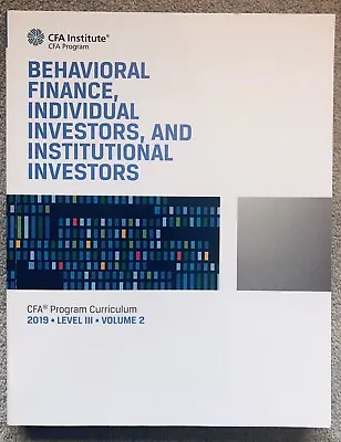 CFA Level III 2019 Finance Individual Investors & Institutional Investors V2 • £8