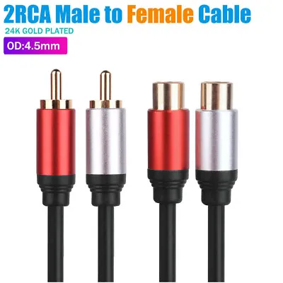 Premium RCA Audio Extension Cable 2RCA Male To Female M/F Sound Lead Cord • $8.95