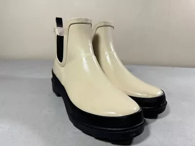 Worn Once Time And Tru Women's Beige Rubber Waterproof Pull On Ankle Boots 6 • $14.57