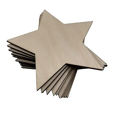 £3.99 • Buy 10 Wooden Star Shape Christmas Xmas 80mm High