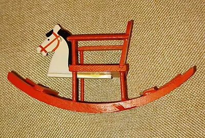 Vintage Doll Toy Wooden Rocking Horse Miniature Made In Germany EUC • $25