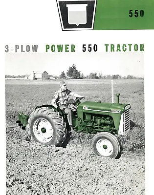 Oliver 3-Plow Power 550 Tractor 3 Pt Hitch PTO Color Brochure Gas & Diesel Motor • $25