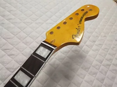 22 Frets Strat Electric Guitar Neck Maple For DIY Gloss Yellow Replacement • $56.66