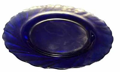 Bormioii Rocco  France Cobalt Blue Glass Plate/ Saucer - Swirl Design - 7.5  • $8