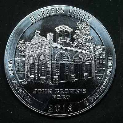 2016 America The Beautiful 5 Oz Silver Quarter Harpers Ferry West Virginia W/ Ca • $209.99