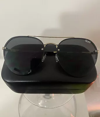 Quay Australia Black Lens With Light Gold Frame New Authentic • $60