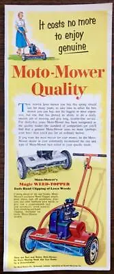 1954 Moto-Mower Magic Weed Topper PRINT AD Ends Hand Clipping Of Lawn Weeds • $8.85