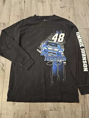 Nascar Men's Size Medium Black Long Sleeve Shirt Jimmie Johnson 48 Lowe's  • $9.99