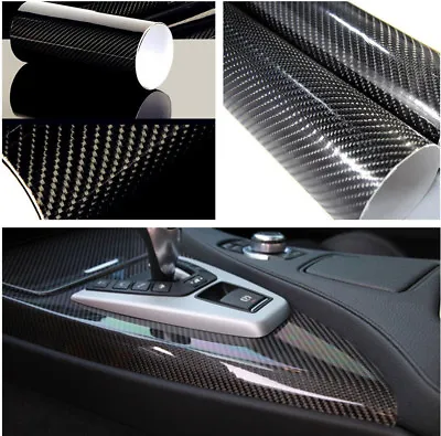 $15.88 • Buy Carbon Fiber Vinyl Car Wrap Roll Film For Honda Auto Accessories Car Sticker DIY