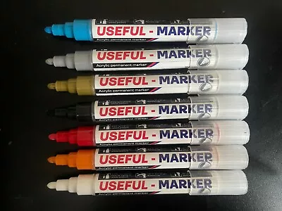 Acrylic Paint Marker Pens Permanent For Glass Plastic Fabric Stonewoodtyre • £5