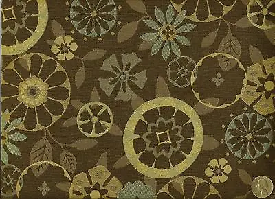 Momentum Trove Root Mid Century Modern Retro Brown And Slate Upholstery Fabric • $14.95