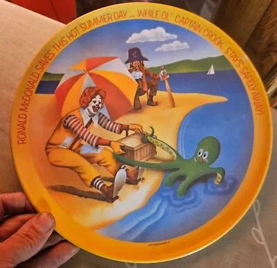 Vintage 1977 Ronald McDonald 10  PLATE Summer Day Ol’ Captain Crook Estate Item • $7.50