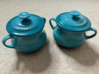 Le Creuset Soup Pots With Lids Deep Teal X 2 • £15