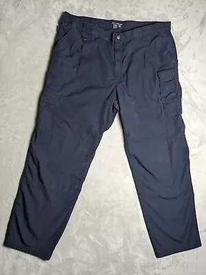 5.11 Tactical Series Pants Mens 34x32 Navy Drak Blue Cargo Ripstop Tac 143 @TD • $20.96