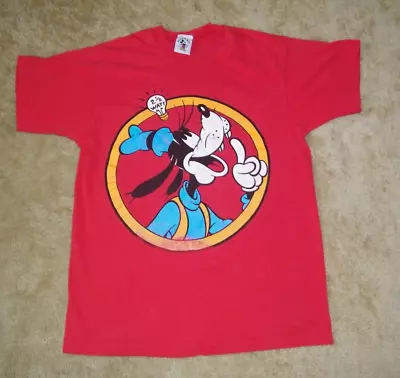 Vintage Mickey & Co.  GOOFY  2 1/2 Watt  T-Shirt Red Single Stitch OSFA Made USA • $19.99