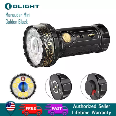 Olight Marauder Mini Golden Black Rechargeable LED Flashlight With RGB Light • $229.99