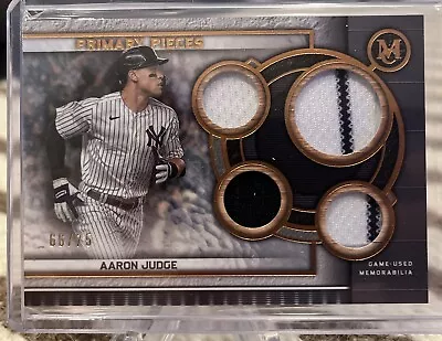 AARON JUDGE 2023 TOPPS MUSEUM COLLECTION Primary Pieces 68/75 NY Yankees Jersey • $5