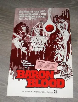 Baron Blood Promo Horror Movie Pressbook 1972 Mario Bava Film Elke Sommer • $9.99