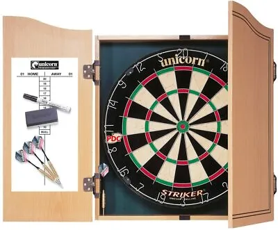 Unicorn Striker Home Darts Centre Cabinet Scoreboards Dartboard Darts Pens • £64.95