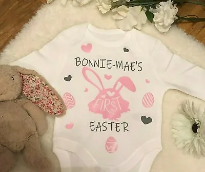 £8.95 • Buy Baby's First 1st Personalised Easter Vest Baby Grow Fast Dispatch And Free P&p