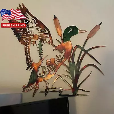 20” Rustic Metal Duck Wall Art Decor Cabin Hunting Decor Unique Room  Decoration • $85.49