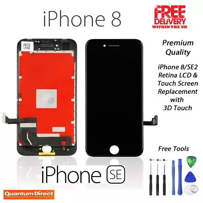 IPhone 8/SE2 2020 Retina LCD Digitiser Touch Screen Replacement Grade AAA BLACK • £15.24