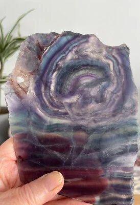 £29.99 • Buy Natural Crystal: Rainbow Fluorite Slab With Metal Display Stand 