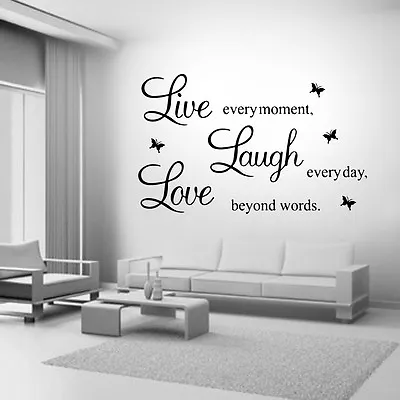 £4.99 • Buy Live Laugh Love Family Home Quote Wall Stickers Art Room Removable Decals DIY