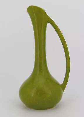 Royal Haeger Vase Ewer Pitcher Pottery Green Glaze W Yellow Speckles 9.25  High • $27.99