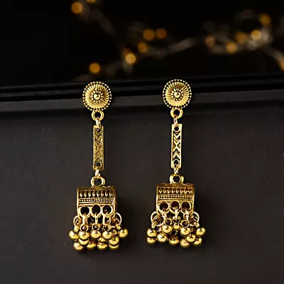 Vintage Women Gold Silver Tassel Drop Ball Dangle Tibetan Gypsy Ethnic Earrings • $1.76