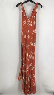 $44.99 • Buy Diane Von Furstenberg Womens Orange White Floral Asymmetrical Hem Maxi Dress 4