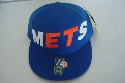 New York Mets   Fitted Sz 7 1/8  Deadstock Hat Cap Vintage H4 • $14.70