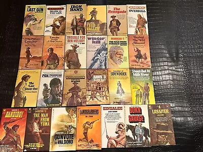 Vintage 1970s Lot Of 25 Western Cowboy Paperback Books - NOS (group A) • $59.99