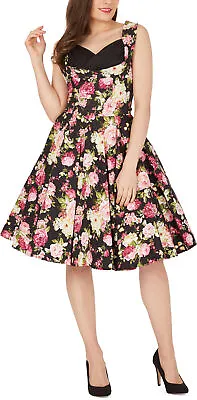 Vintage Floral 50's Full Circle Floral Rockabilly Swing Wedding Dress Sizes 8-24 • £19.99