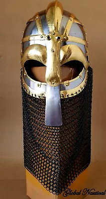 Medieval Nasal Norman Viking Armor Helmet Spectacle Helmet Chainmail Viking Helm • $171.36