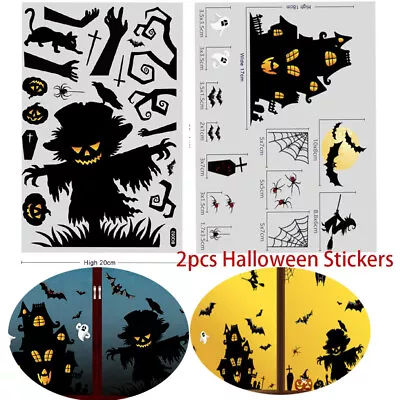 Halloween Window Stickers Soul Pumpkin Window Decoration Wall Decals DXmas Gifts • £0.99