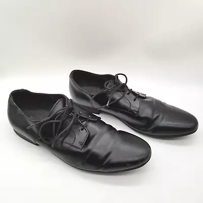 H&M Mens Black Leather Round Toe Lace Up Comfort Oxford Shoes Size US 11 EU 44 • $7.64