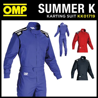 OMP Summer K Kart Suit Lightweight Indoor Go-Karting Race Overalls In 3 Colours • £83.99