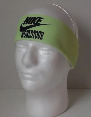 Nike World Tour Fury Headband Printed Men LT Liquid Lime/Black • $15.25